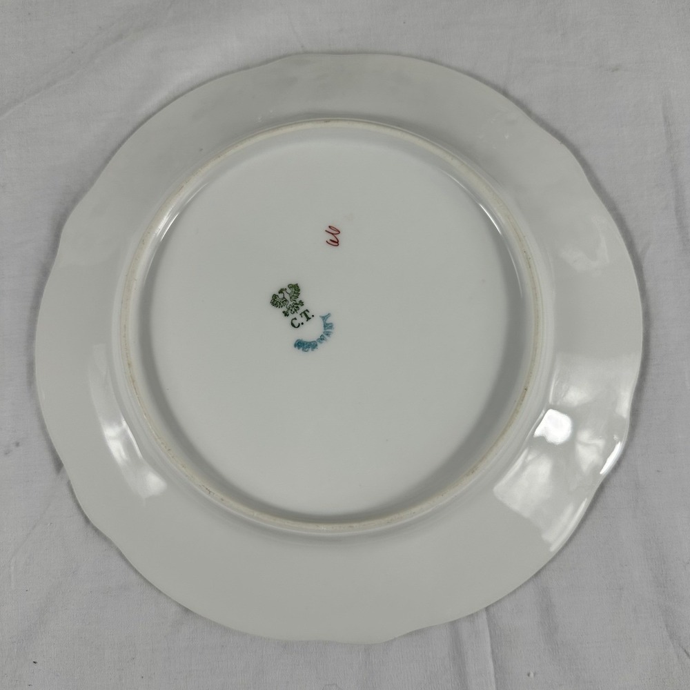 ANTQ Carl Tielsch CT Altwasser Germany Porcelain Plates Purple Violets 4 set 8" - Picture 6 of 16